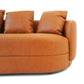Dylan Modern Cognac Leather Sofa with Composite Leather and Eucalyptus Frame, 85'W FredCo