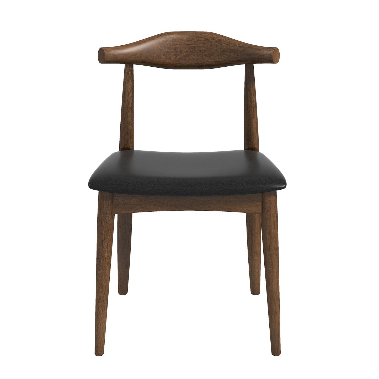 Modern wooden dining chair with black cushioned seat, FredCo International furniture