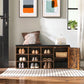 9 Compartments Shoe Bench Rustic Brown FredCo