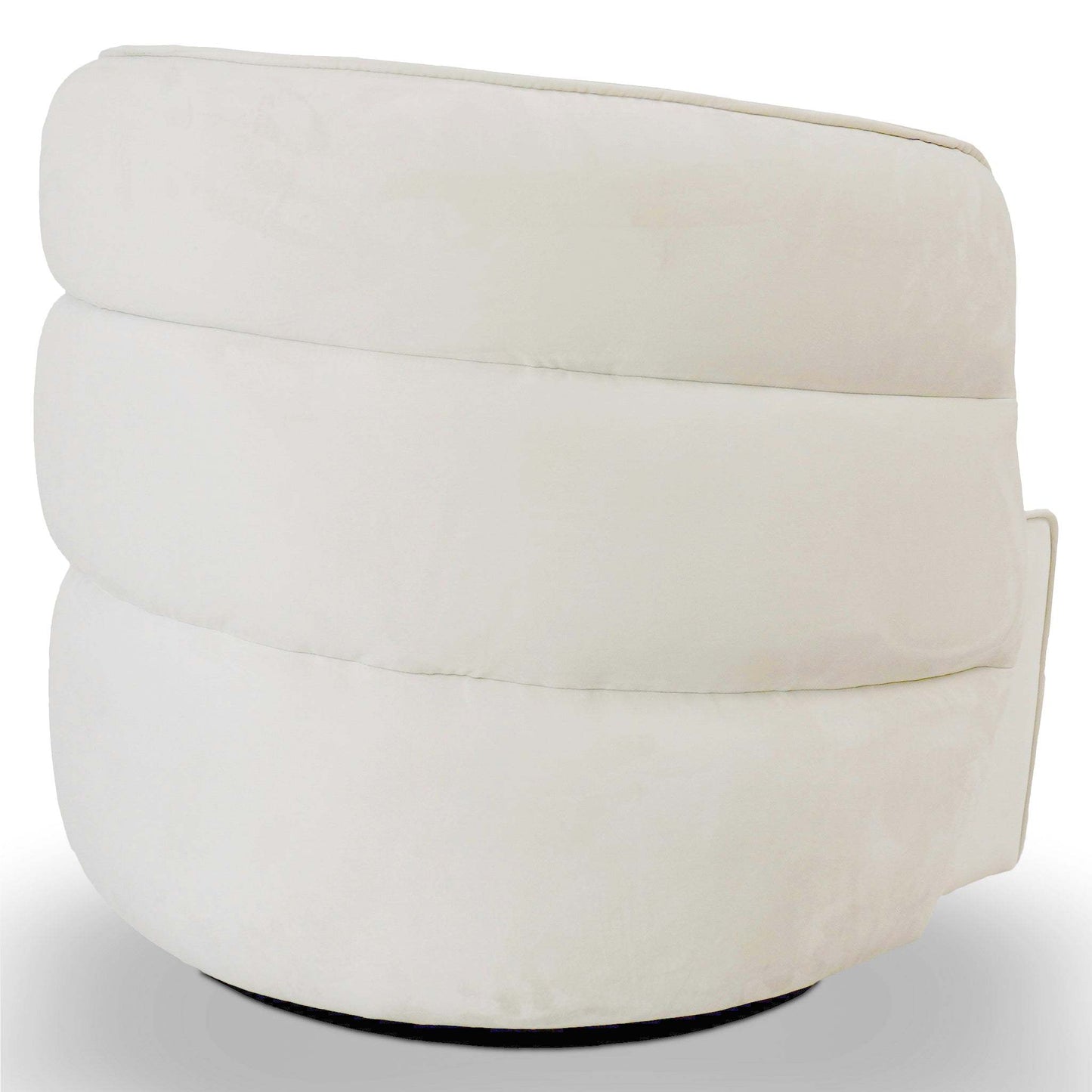 Modern white accent chair with plush, rounded cushions from FredCo International furniture