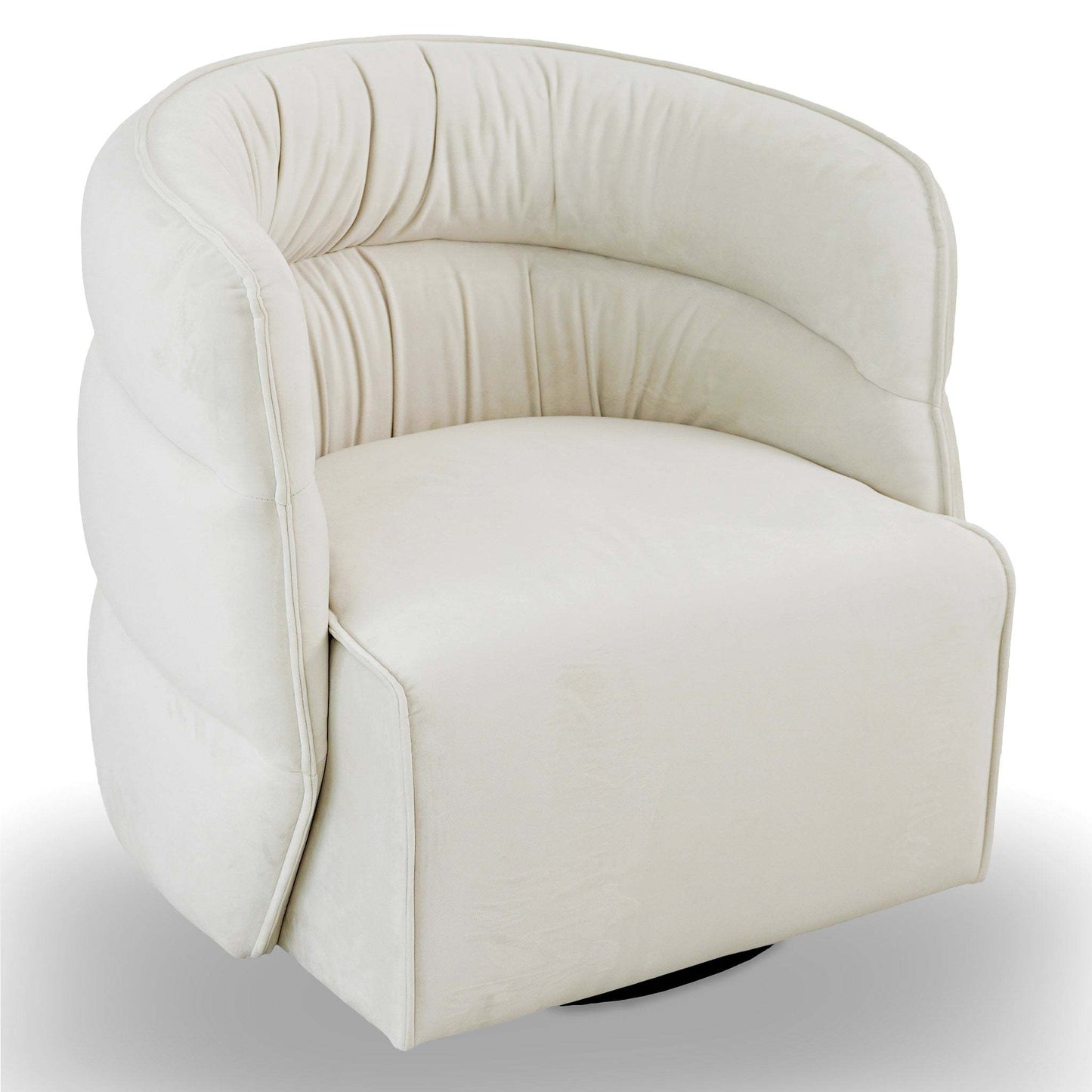Modern cream upholstered swivel accent chair home furniture FredCo International