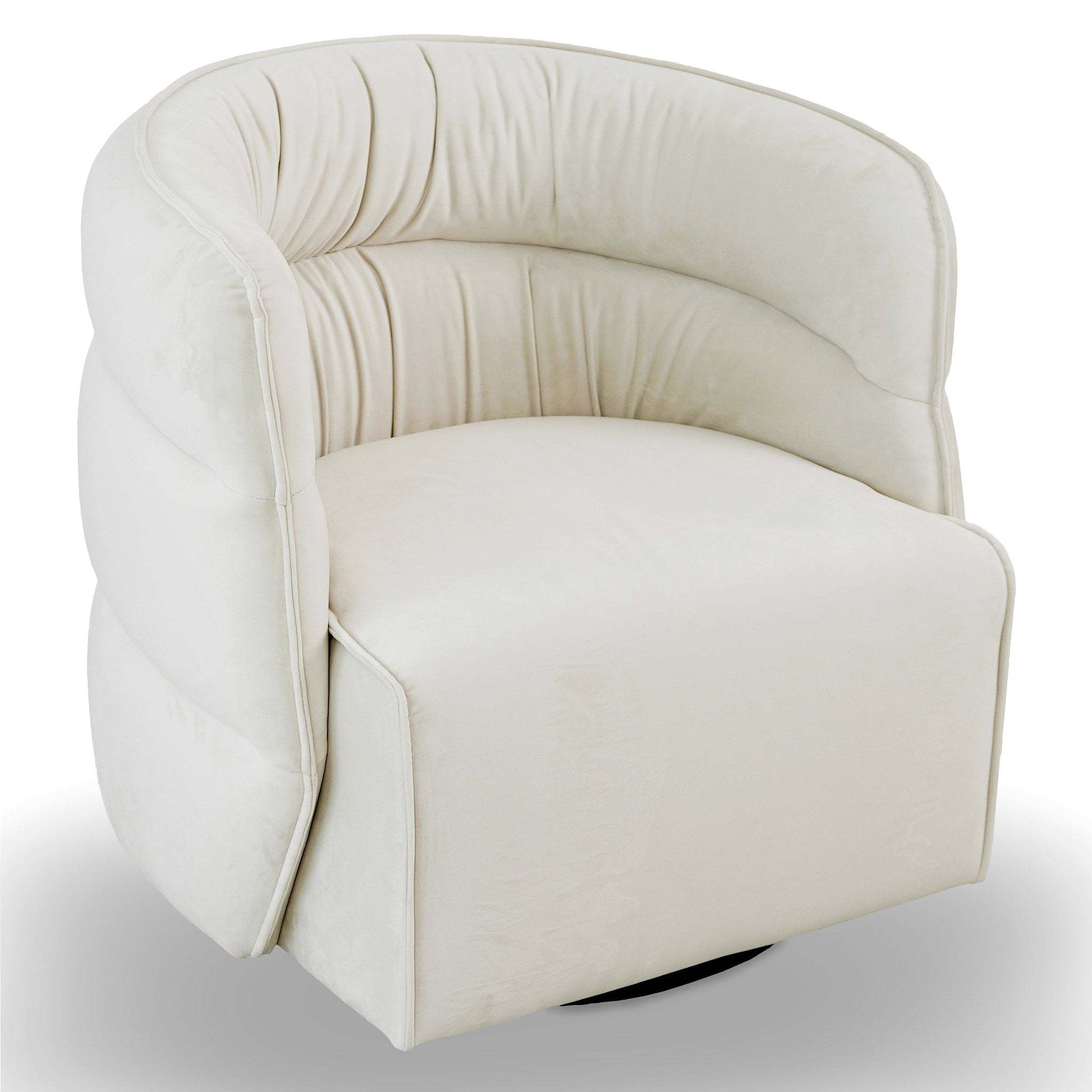 Modern cream upholstered swivel accent chair home furniture FredCo International