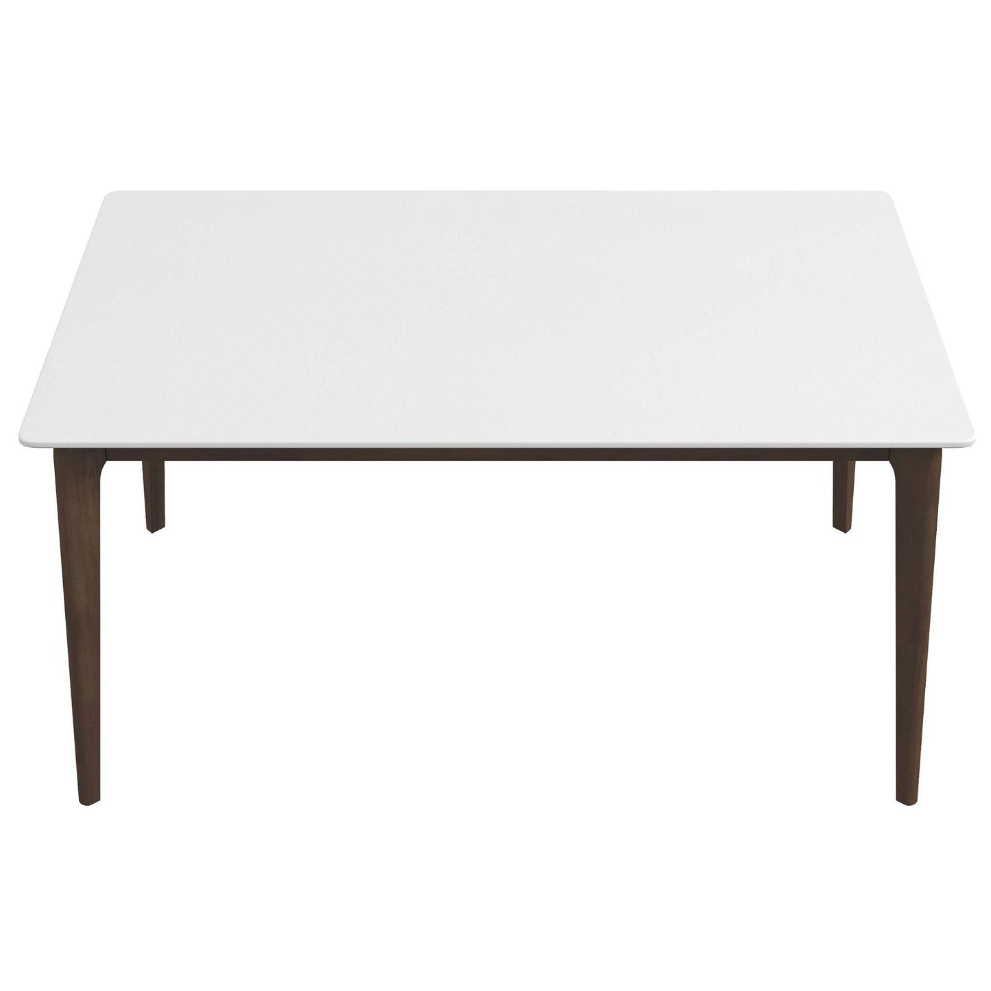 Lindsey Mid-Century Modern Solid Wood Dining Table with White Top and Walnut Legs, 59 inches for Bedroom Hallway, Entryway FredCo