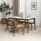 Dakota Dark Yellow Velvet Dining Chair (Set of 2) With Solid Wood Legs and Mid-Century Modern Design 29.3'H x 16'W x 22'D FredCo