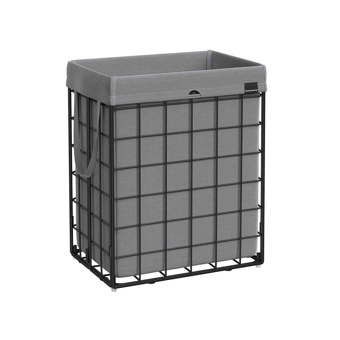 90L Laundry Hamper with Metal Frame Gray FredCo