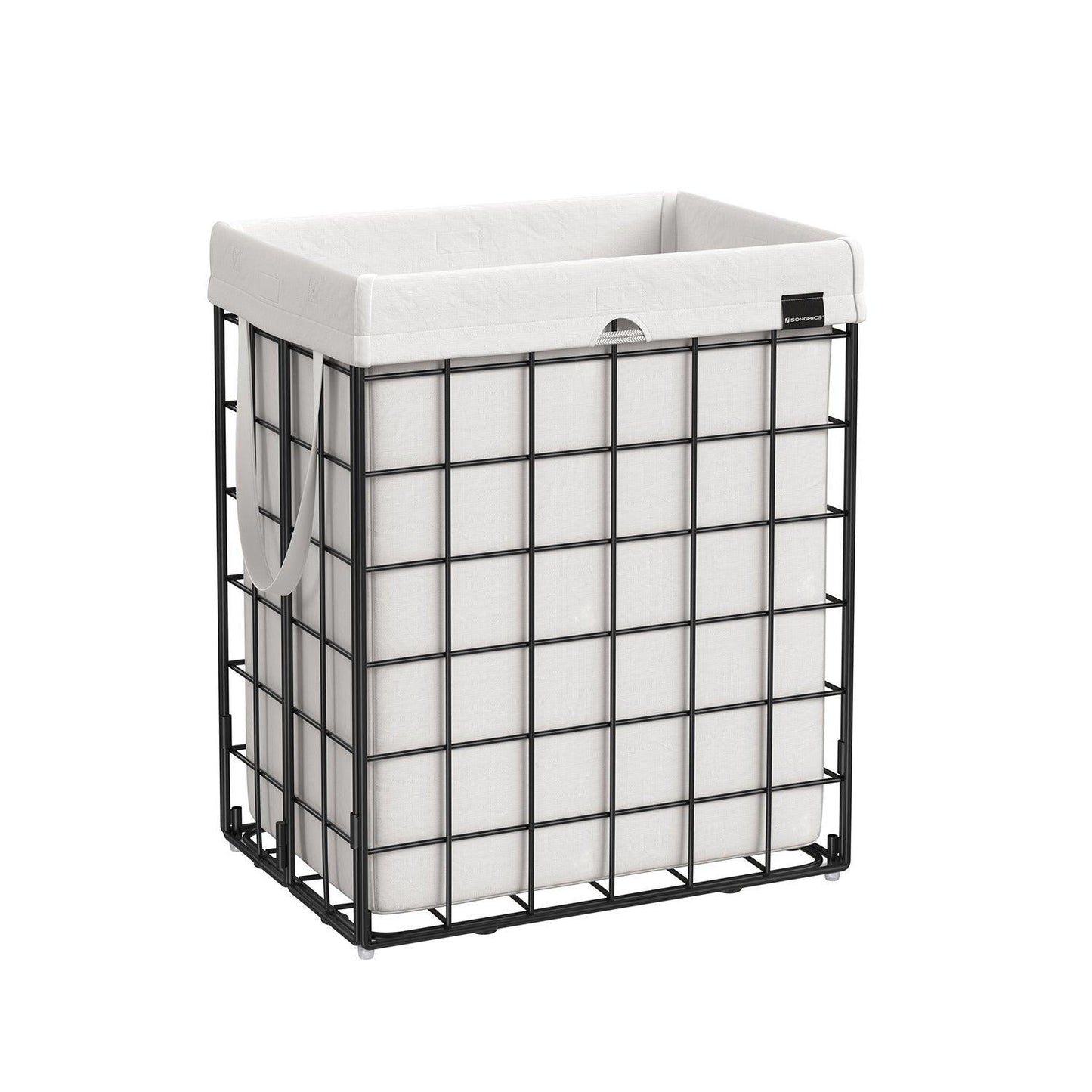 90L Laundry Hamper with Metal Frame White FredCo