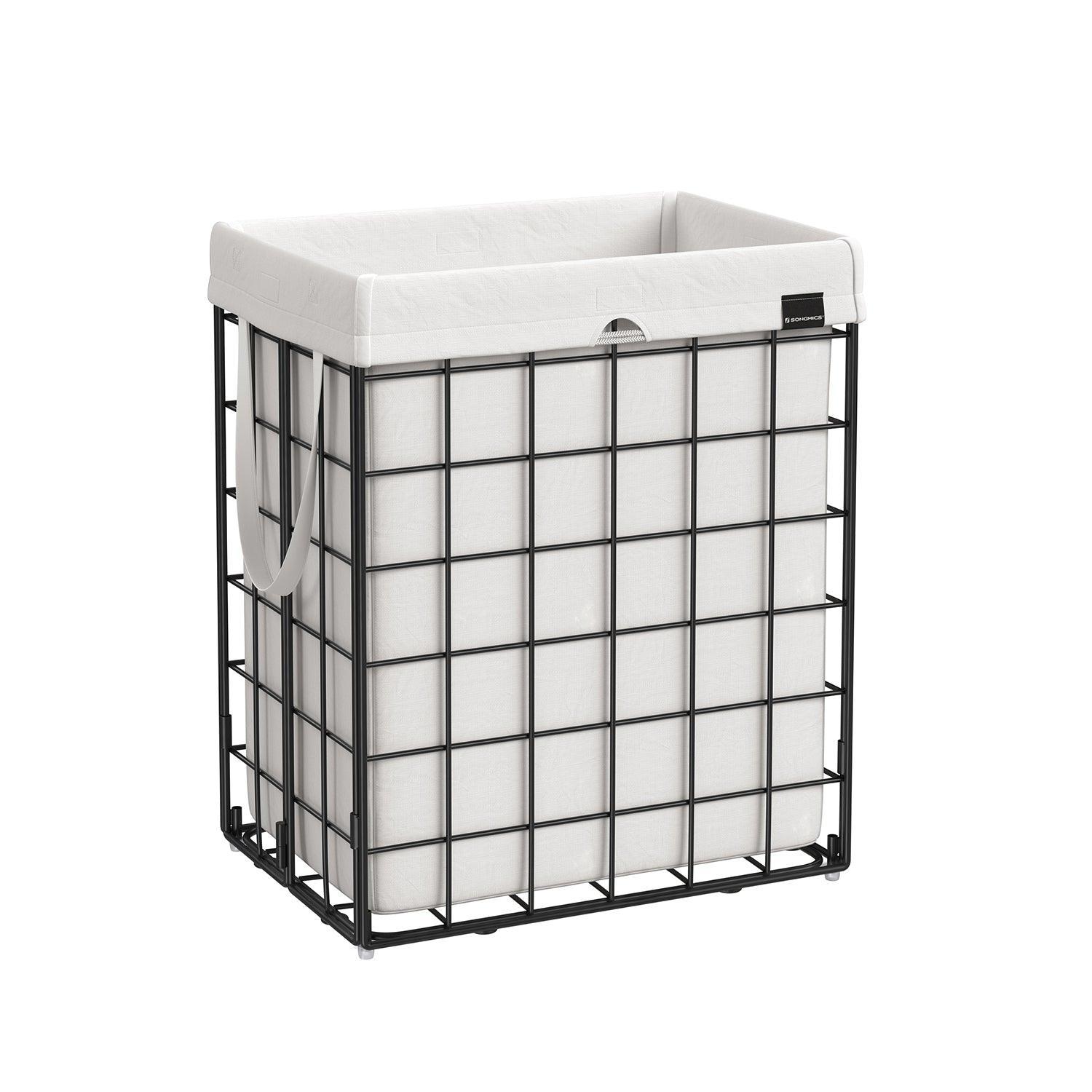 90L Laundry Hamper with Metal Frame White FredCo