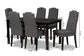 Baxton Studio Dylin Modern and Contemporary Dark Grey Fabric Upholstered and Dark Brown Finished Wood 7-Piece Dining Set
