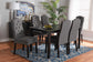 Baxton Studio Dylin Modern and Contemporary Dark Grey Fabric Upholstered and Dark Brown Finished Wood 7-Piece Dining Set