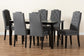 Baxton Studio Dylin Modern and Contemporary Dark Grey Fabric Upholstered and Dark Brown Finished Wood 7-Piece Dining Set