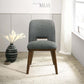 Modern Blake Dark Grey Fabric Dining Chair (Set of 2) with Walnut Wood Base 33.7'H x 19.3'W x 24.8'D FredCo