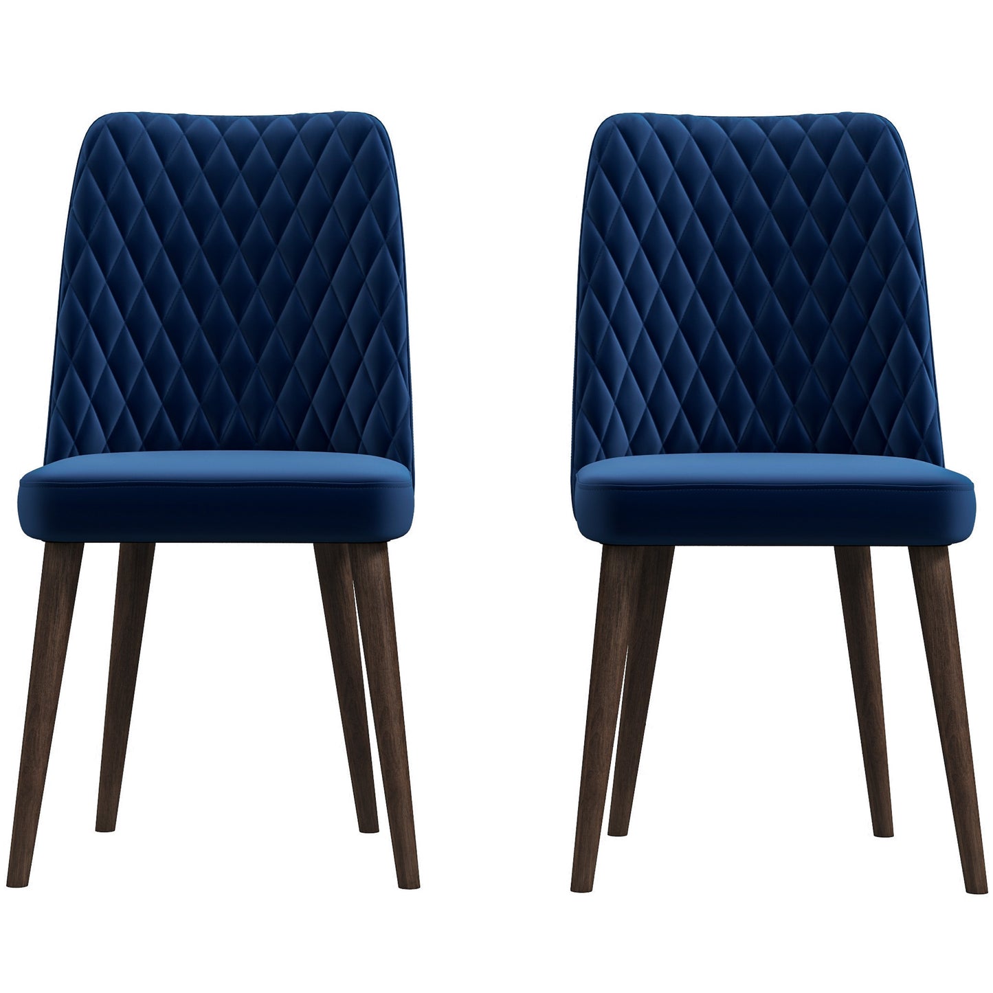 Best selling Katie Mid-Century Modern Velvet Dining Chair (Set Of 2)- Blue, Solid Wood, 20x18x36 Inches Table Chairs for Living Room Bedroom Outdoor Lounge FredCo