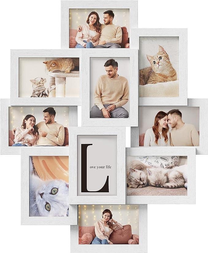 10 Pack Collage Picture Frames White FredCo
