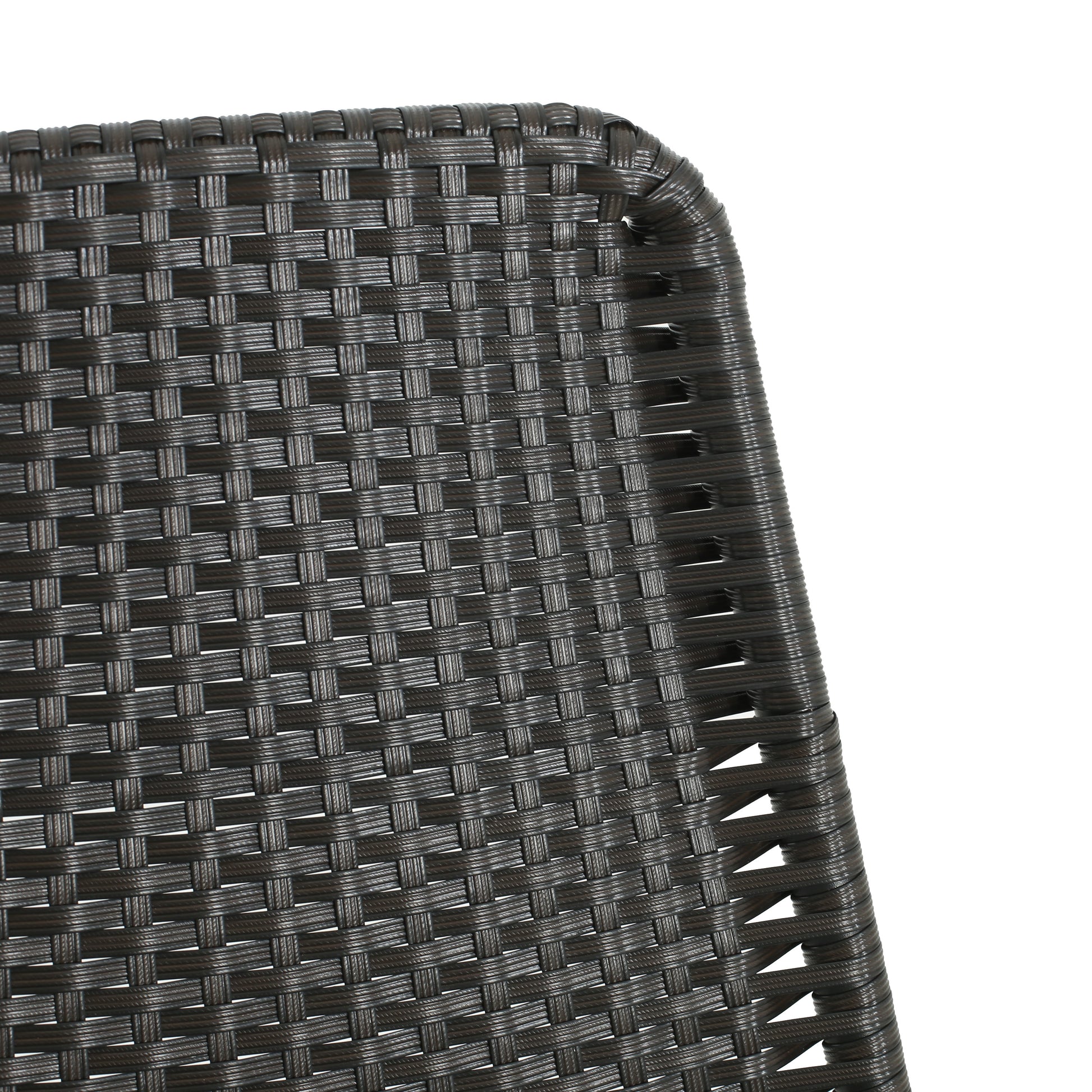 Aluminum and Rattan Chat Set, Outdoor Patio Set Includes Rattan Dining Chair Set of 2 and C-Shaped Side Table FredCo