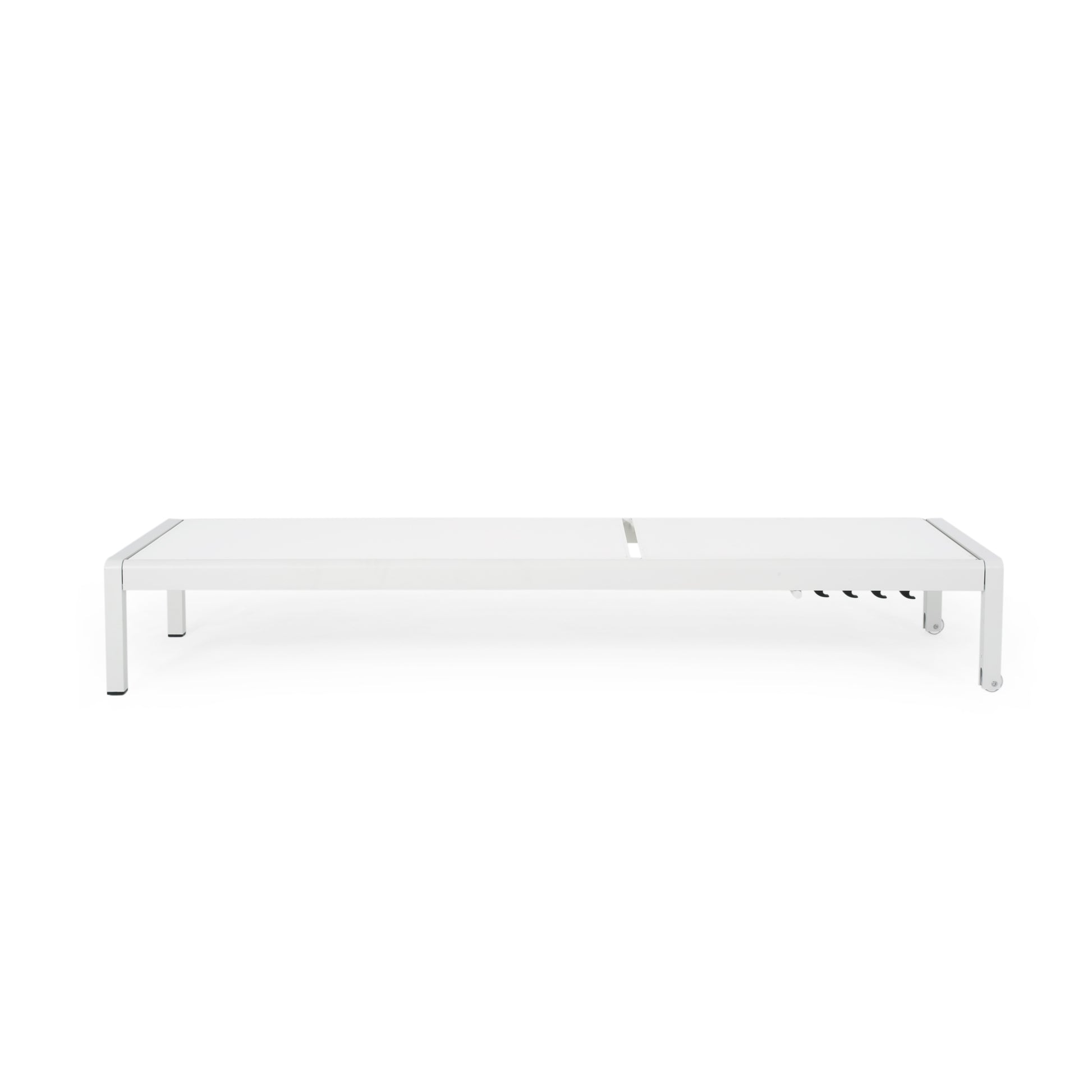 Outdoor Chaise Lounge Chair, Aluminum Adjustable Outside Chair for Pool Patio Beach Yard, All Weather Use UV Resistant 400lbs Weight Capacity, White FredCo