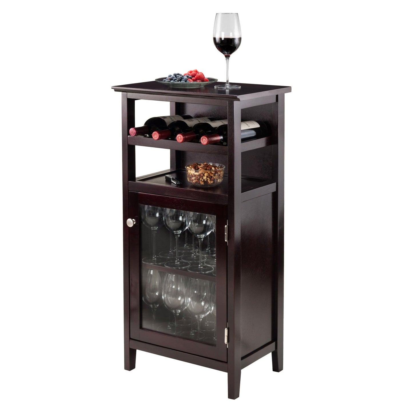 Winsome Alta Wine Cabinet, Espresso, Solid / Composite wood FredCo