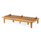 Outdoor Elegance Daybed with Convertible Design, Beige Cushion, Acacia Wood Frame FredCo