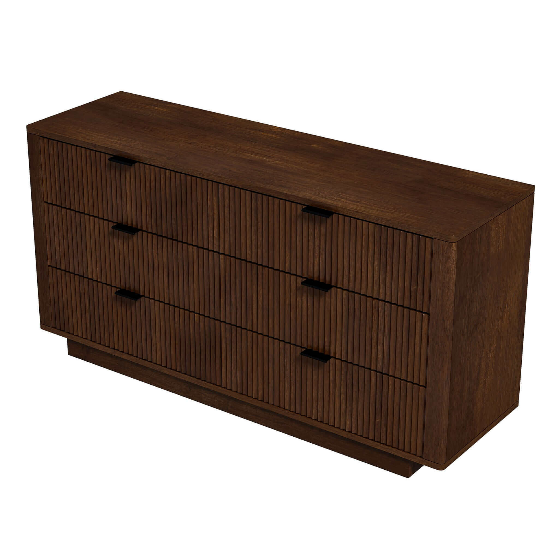 modern dark wood dresser Lola Mid Century Modern Walnut Dresser With 6 Drawers in Dark Brown So