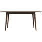 Mary Modern Style Solid Wood Rectangular Dining Kitchen Table Brown Finish Beveled Edges FredCo
