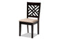 Baxton Studio Caron Modern and Contemporary Sand Fabric Upholstered Espresso Brown Finished Wood Dining Chair Set of 4