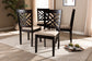 Baxton Studio Caron Modern and Contemporary Sand Fabric Upholstered Espresso Brown Finished Wood Dining Chair Set of 4