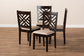 Baxton Studio Caron Modern and Contemporary Sand Fabric Upholstered Espresso Brown Finished Wood Dining Chair Set of 4
