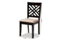 Baxton Studio Caron Modern and Contemporary Sand Fabric Upholstered Espresso Brown Finished Wood Dining Chair Set of 4