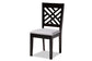 Baxton Studio Caron Modern and Contemporary Gray Fabric Upholstered Espresso Brown Finished Wood Dining Chair Set of 4