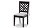 Baxton Studio Caron Modern and Contemporary Gray Fabric Upholstered Espresso Brown Finished Wood Dining Chair Set of 4