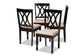 Baxton Studio Reneau Modern and Contemporary Sand Fabric Upholstered Espresso Brown Finished Wood Dining Chair Set of 4