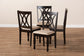 Baxton Studio Reneau Modern and Contemporary Sand Fabric Upholstered Espresso Brown Finished Wood Dining Chair Set of 4