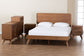 Baxton Studio Demeter Mid-Century Modern Walnut Brown Finished Wood Full Size 5-Piece Bedroom Set
