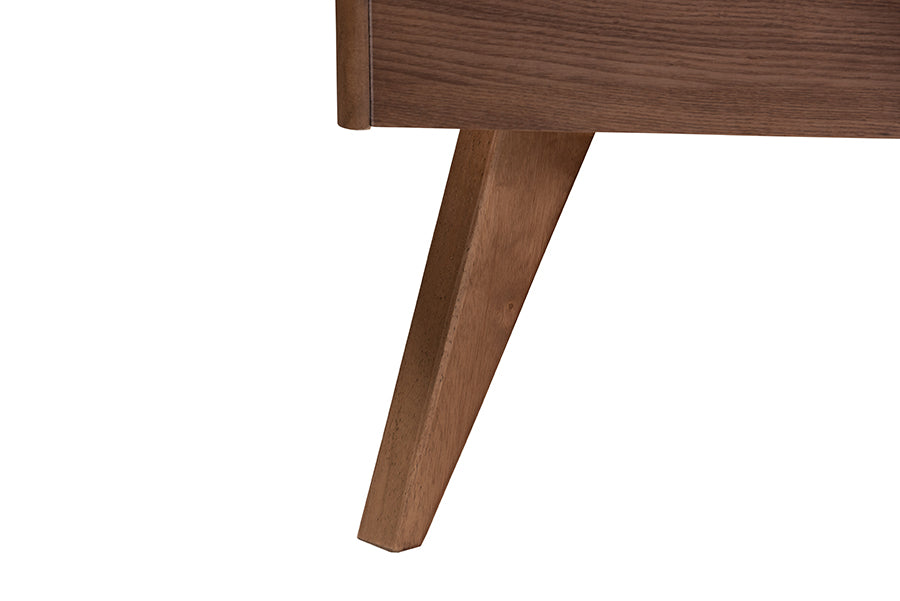 Baxton Studio Demeter Mid-Century Modern Walnut Brown Finished Wood Queen Size 3-Piece Bedroom Set