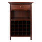 Winsome Chablis Wine Cabinet, Walnut, Solid / Composite wood FredCo
