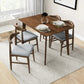 Mary Modern Style Solid Wood Rectangular Dining Kitchen Table Brown Finish Beveled Edges FredCo