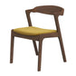 Dakota Dark Yellow Velvet Dining Chair (Set of 2) With Solid Wood Legs and Mid-Century Modern Design 29.3'H x 16'W x 22'D FredCo