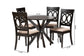 Baxton Studio Jessie Modern Sand Fabric and Dark Brown Finished Wood 5-Piece Dining Set