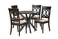 Baxton Studio Jessie Modern Sand Fabric and Dark Brown Finished Wood 5-Piece Dining Set