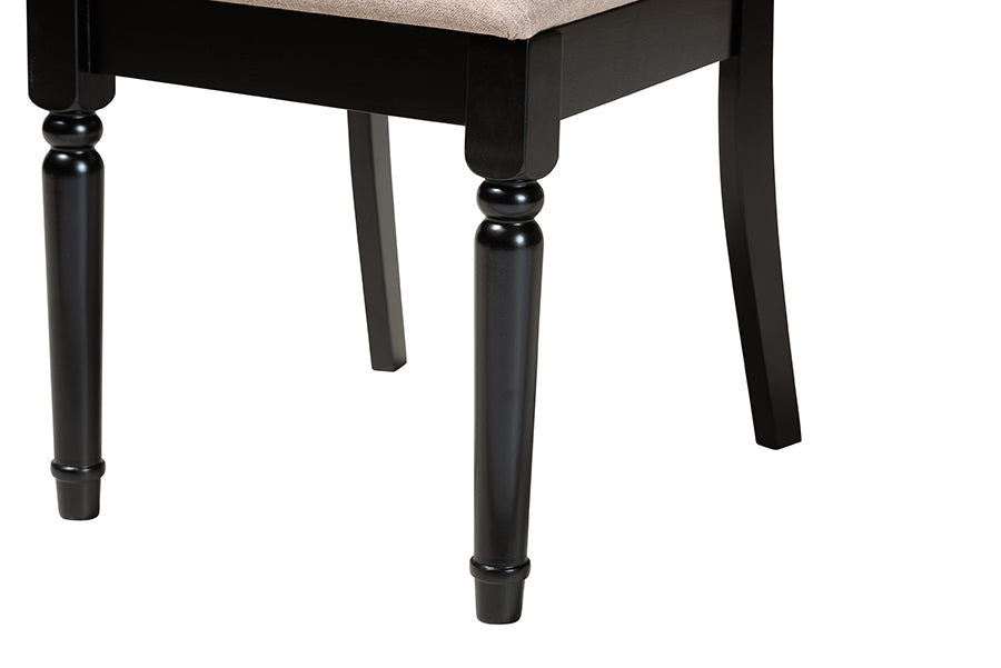 Baxton Studio Jessie Modern Sand Fabric and Dark Brown Finished Wood 5-Piece Dining Set