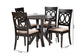 Baxton Studio Angie Modern Sand Fabric and Dark Brown Finished Wood 5-Piece Dining Set
