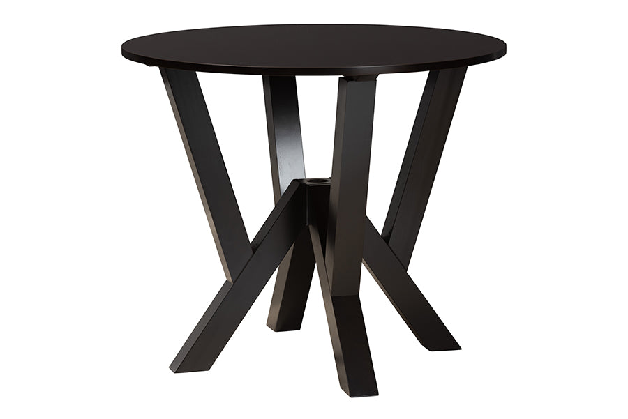 Baxton Studio Angie Modern Sand Fabric and Dark Brown Finished Wood 5-Piece Dining Set