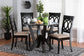 Baxton Studio Angie Modern Sand Fabric and Dark Brown Finished Wood 5-Piece Dining Set