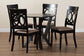 Baxton Studio Angie Modern Sand Fabric and Dark Brown Finished Wood 5-Piece Dining Set