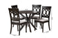 Baxton Studio Jessie Modern Grey Fabric and Dark Brown Finished Wood 5-Piece Dining Set