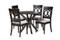 Baxton Studio Jessie Modern Grey Fabric and Dark Brown Finished Wood 5-Piece Dining Set