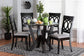 Baxton Studio Angie Modern Grey Fabric and Dark Brown Finished Wood 5-Piece Dining Set