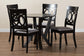 Baxton Studio Angie Modern Grey Fabric and Dark Brown Finished Wood 5-Piece Dining Set