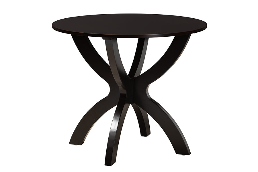 Baxton Studio Velia Modern Grey Fabric and Dark Brown Finished Wood 5-Piece Dining Set