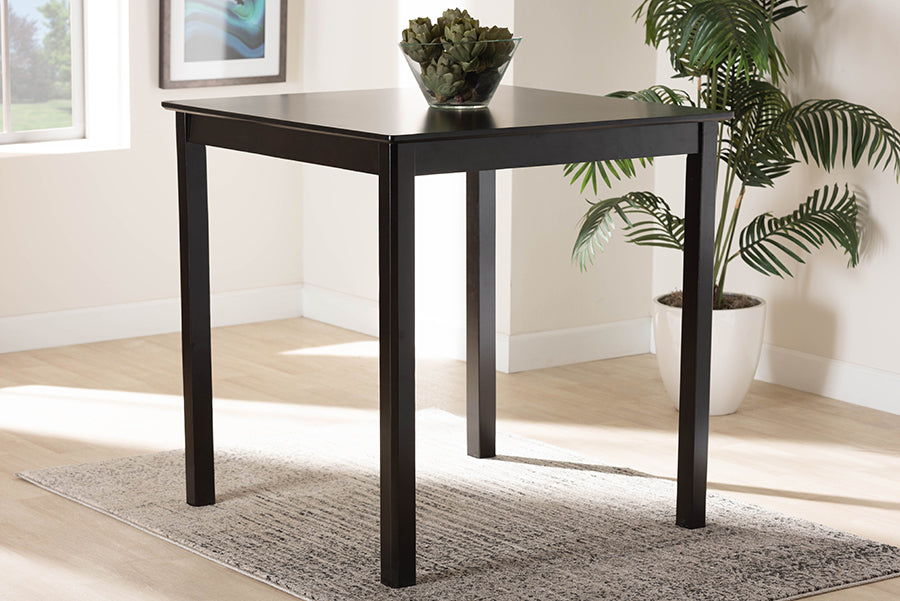 Baxton Studio Lenoir Modern Espresso Brown Finished Wood Counter Height Pub Table