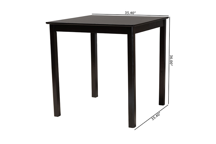 Baxton Studio Lenoir Modern Espresso Brown Finished Wood Counter Height Pub Table